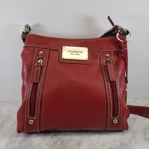 Vintage 80s Red Liz Claiborne Leather Shoulder Bag - Iconic Retro Crossbody - Picture 13 of 13